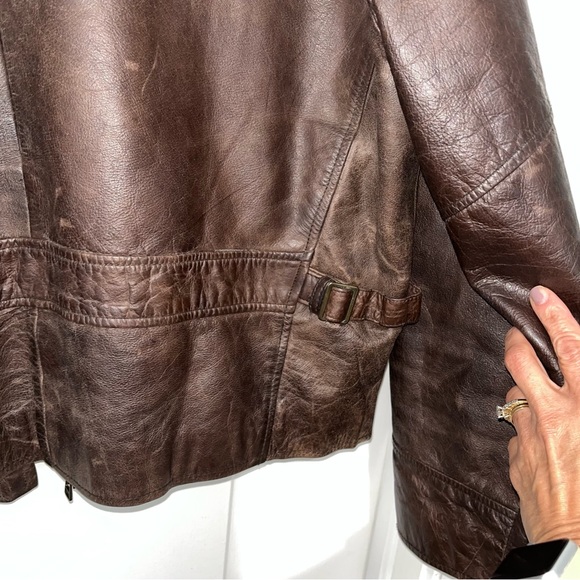 Banana Republic Brown Leather Jacket XL - Picture 8 of 9